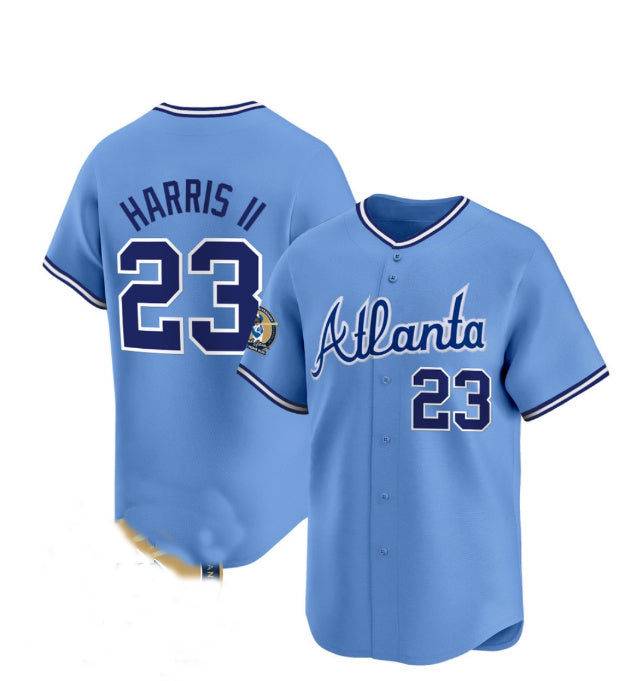 Atlanta Braves #23 Michael Harris II Blue Alternate Jersey Stitches Baseball Jerseys baseball jersey product view 1