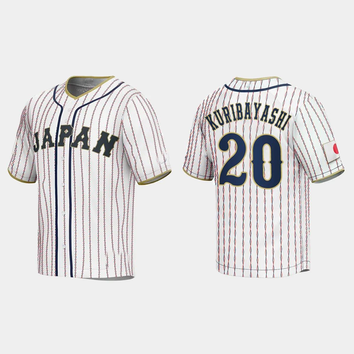 #20 RYOJI KURIBAYASHI JAPAN BASEBALL 2023 WORLD BASEBALL CLASSIC JERSEY ¨C WHITE Stitches Baseball Jerseys baseball jersey product view 1