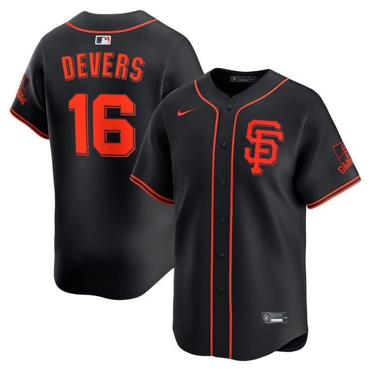 Rafael Devers San Francisco Giants Alternate Limited Jersey - Black baseball jersey product view 1