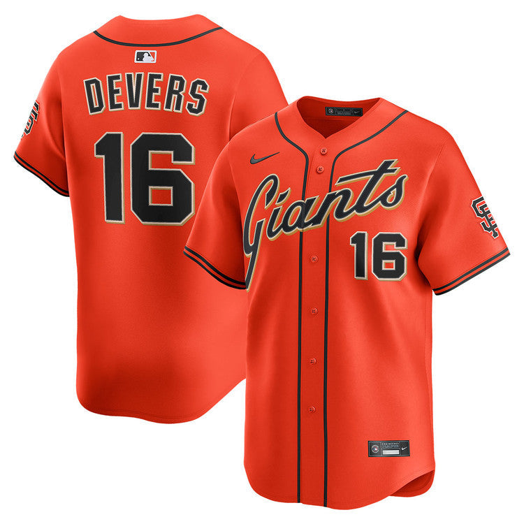Rafael Devers San Francisco Giants Alternate Limited Jersey - Orange baseball jersey product view 1