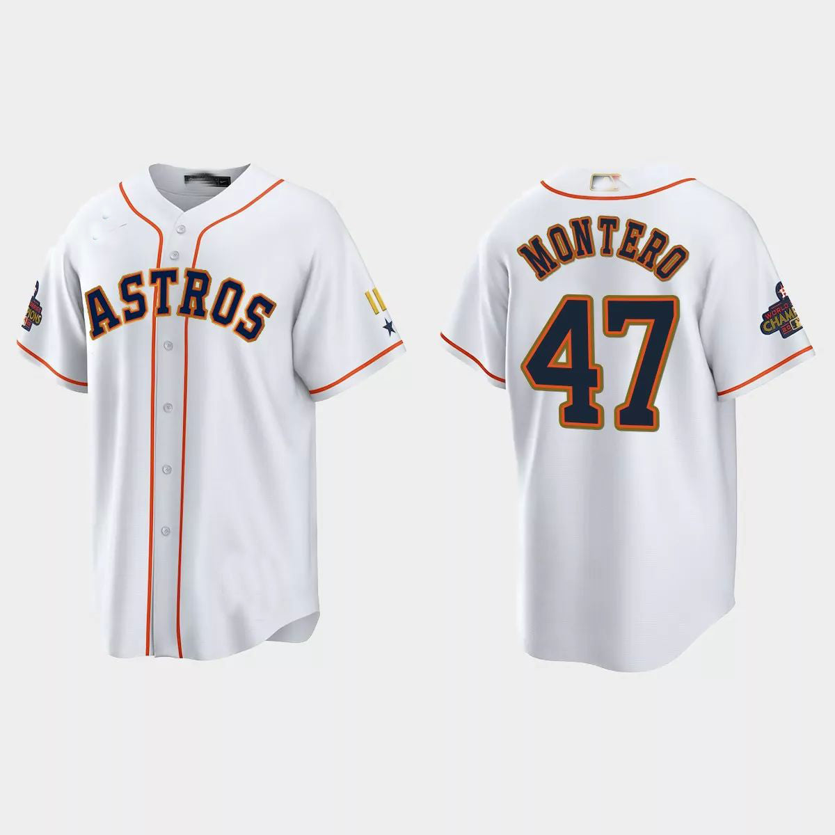 #47 Rafael Montero Houston Astros 2023 Gold Program Jersey ¨C White Stitches Baseball Jerseys baseball jersey product view 1