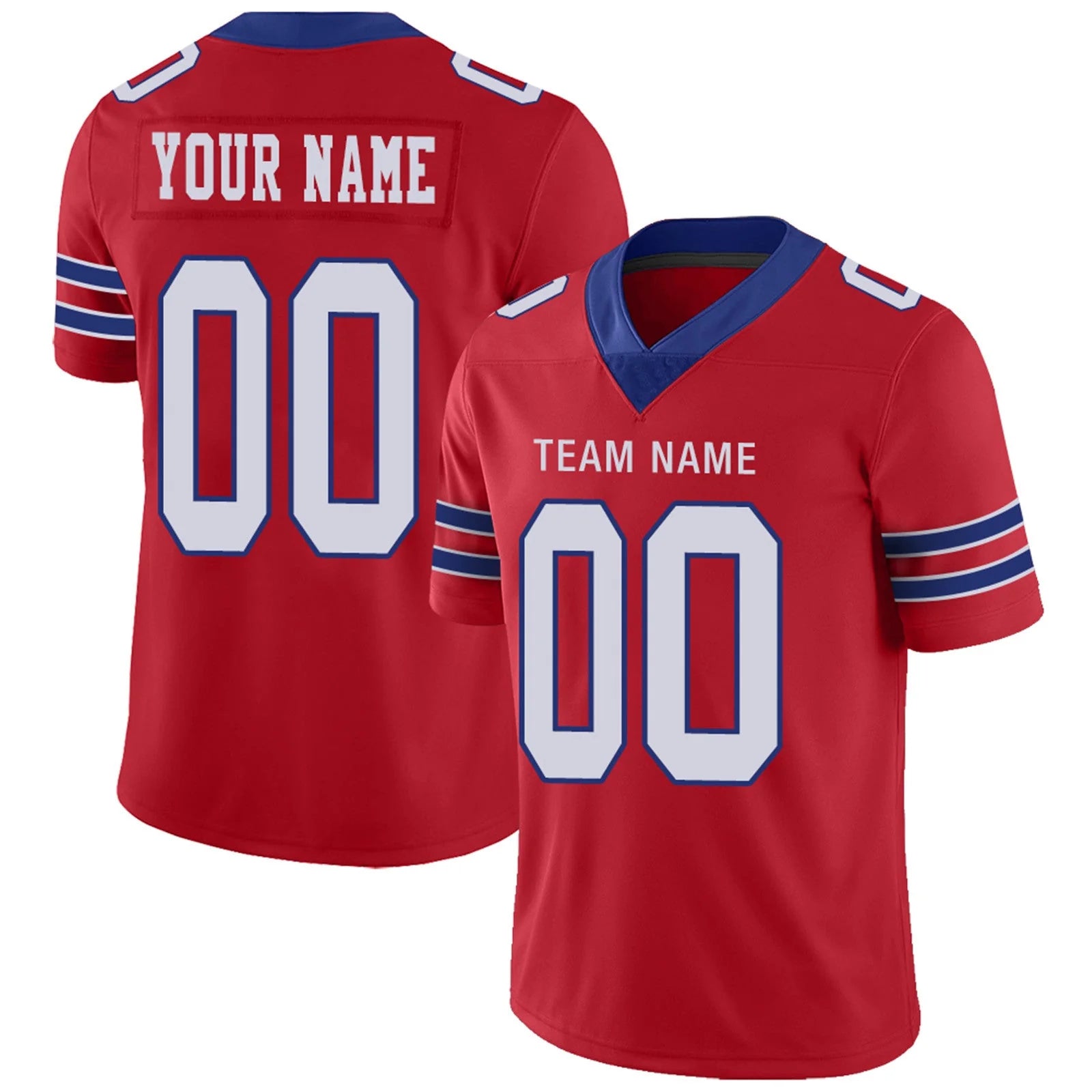 Custom B.Bills Red Personalized Design Your Own Name and Number for Men Women Youth Jerseys football jersey product view 1