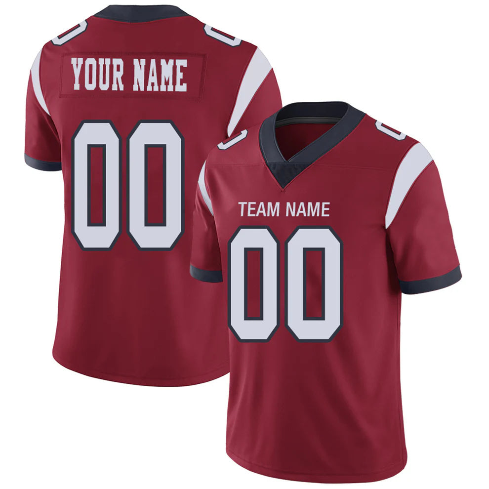 Custom H.Texans Red Personalized Design Your Own Name and Number for Men Women Youth Jerseys football jersey product view 1
