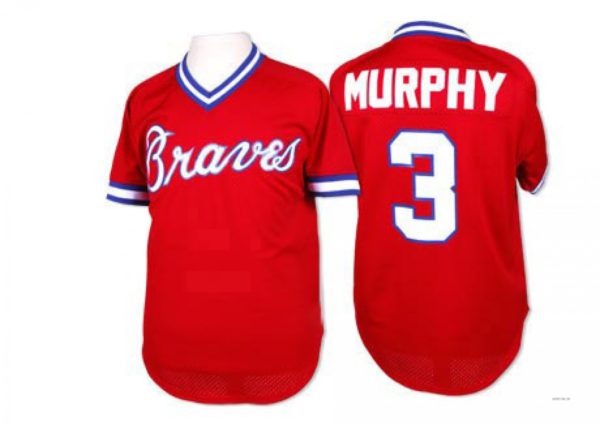 Atlanta Braves #3 Dale Murphy Red 1980 Throwback Jersey Stitches Baseball Jerseys baseball jersey product view 1