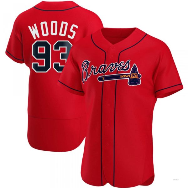 Atlanta Braves #93 William Woods Red Alternate Jersey Stitches Baseball Jerseys baseball jersey product view 1