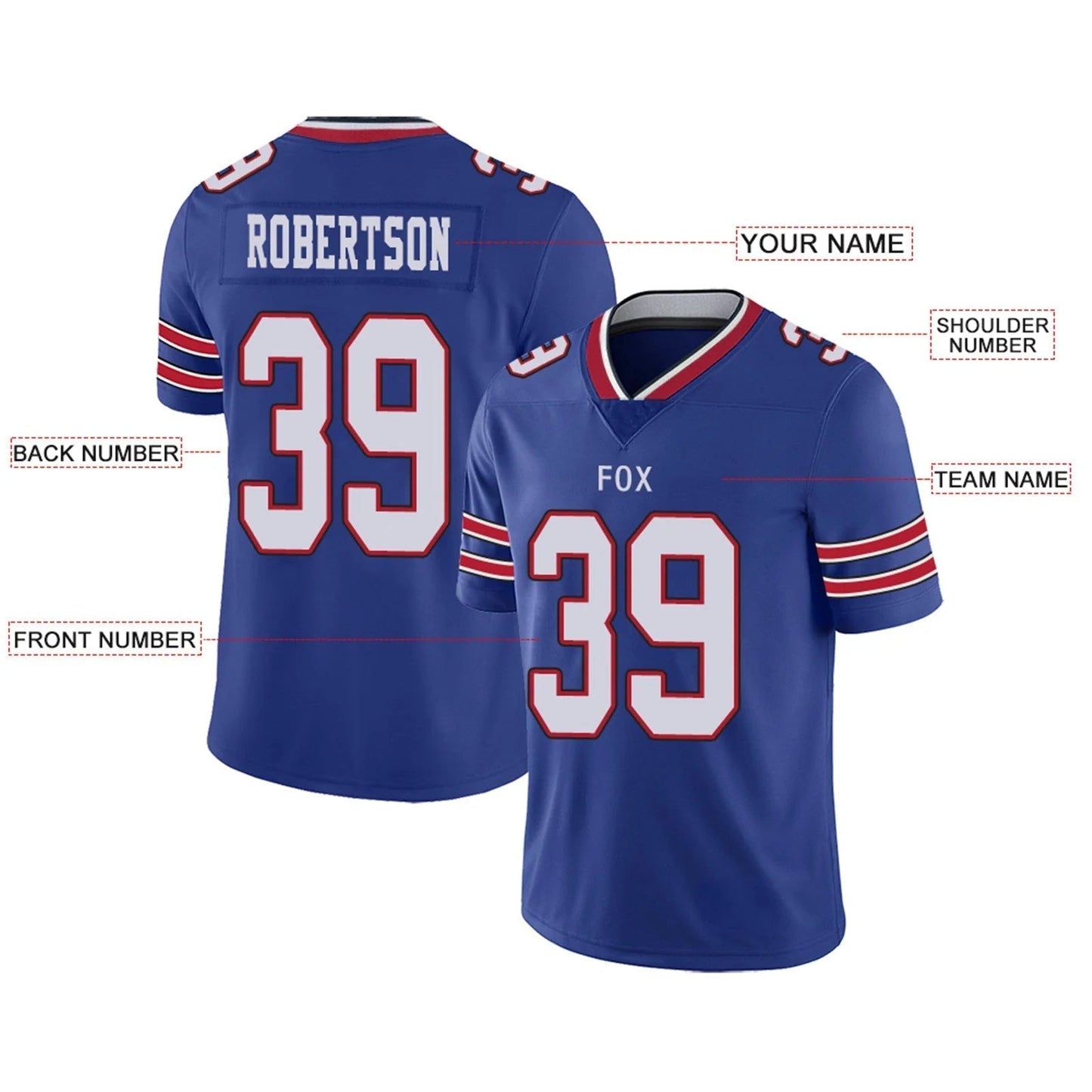 Custom B.Bills Royal Personalized Design Your Own Name and Number for Men Women Youth Jerseys football jersey product view 2