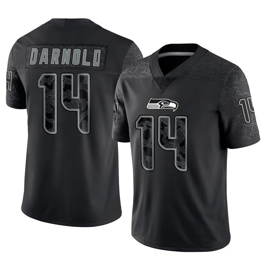 S.Seahawks #14 Sam Darnold Player Black RFLCTV Limited Football Jerseys football jersey product view 1