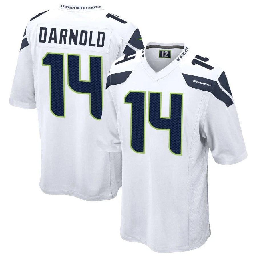 S.Seahawks #14 Sam Darnold Player White Home Game Football Jerseys football jersey product view 1