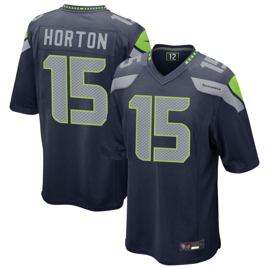 S.Seahawks #15 Tory Horton Player Navy Home Game Football Jerseys football jersey product view 1