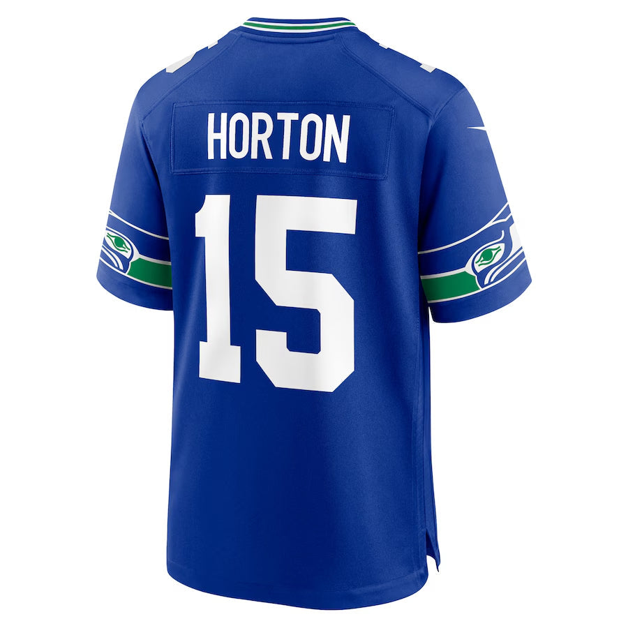 S.Seahawks #15 Tory Horton Player Royal Throwback Game Football Jerseys football jersey product view 1