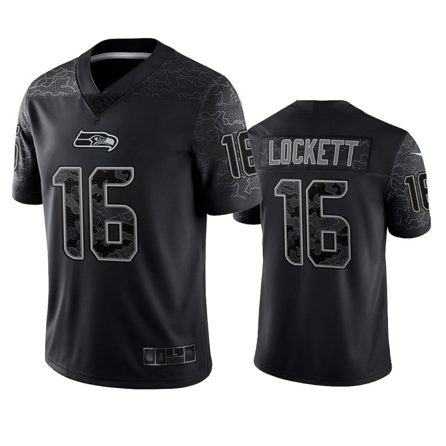 S.Seahawks #16 Tyler Lockett Player Black RFLCTV Limited Football Jerseys football jersey product view 1