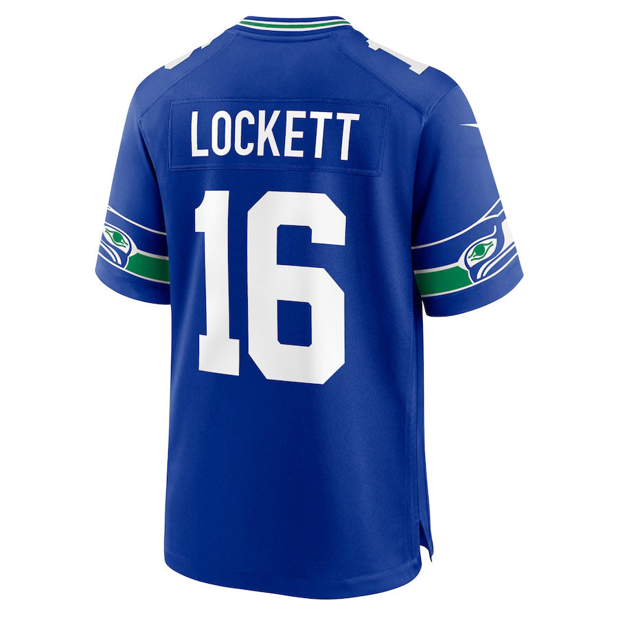 S.Seahawks #16 Tyler Lockett Player Royal Throwback Game Football Jerseys football jersey product view 1