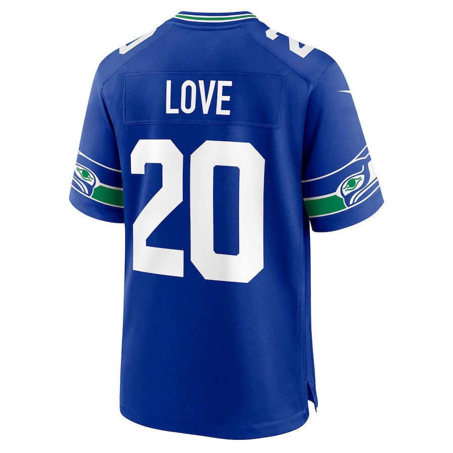 S.Seahawks #20 Julian Love Royal Throwback Player Game Stitched American Football Jerseys football jersey product view 1