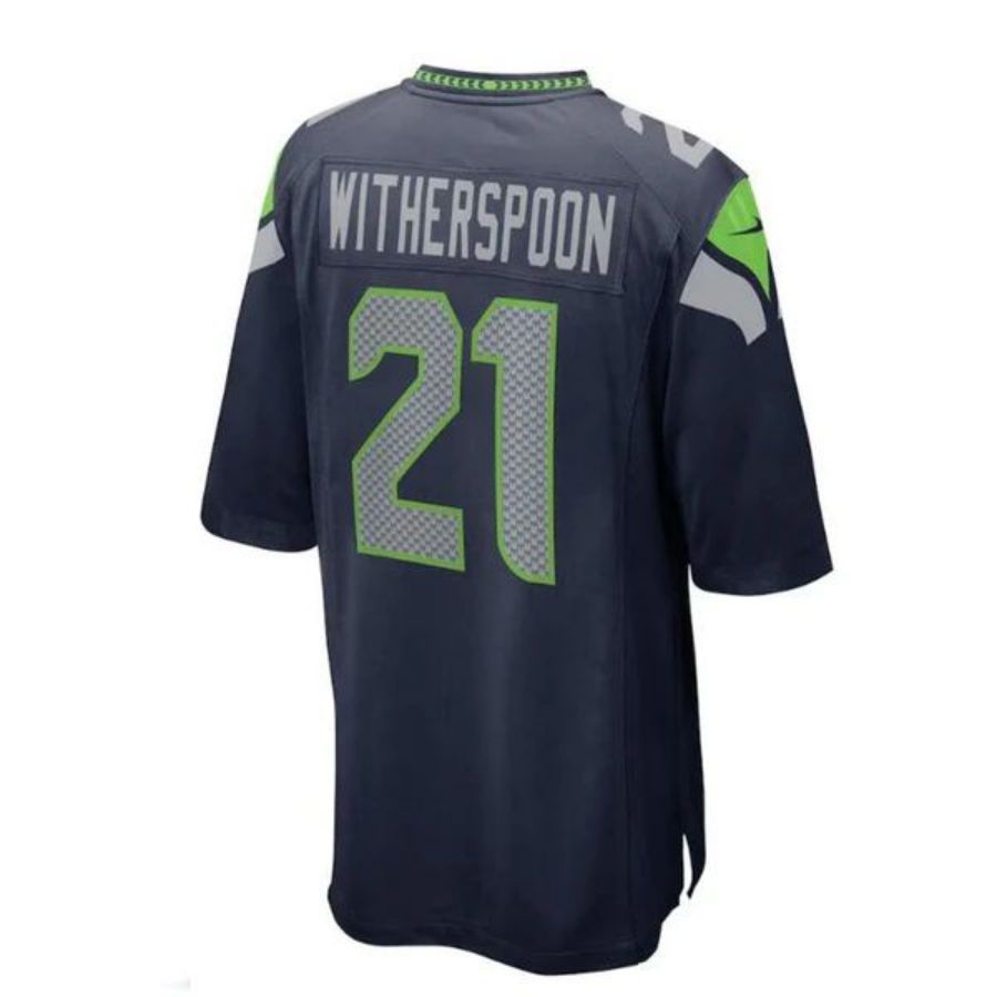#21 Devon Witherspoon Player S.Seahawks Navy Game Football Jerseys football jersey product view 1