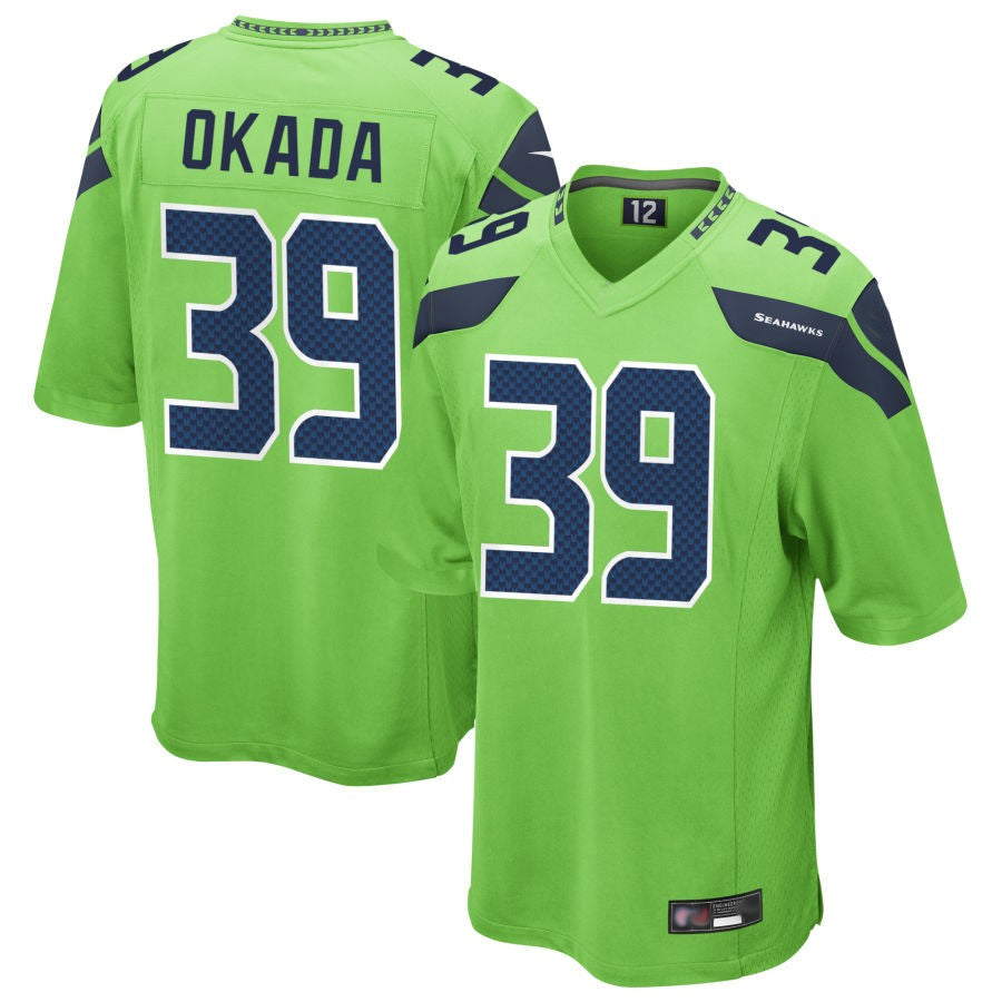 S.Seahawks #39 Ty Okada Player Green Game Football Jerseys football jersey product view 1