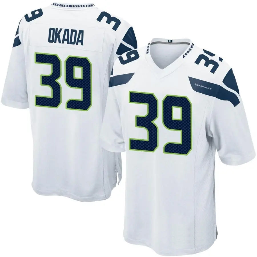 S.Seahawks #39 Ty Okada Player White Home Game Football Jerseys football jersey product view 1