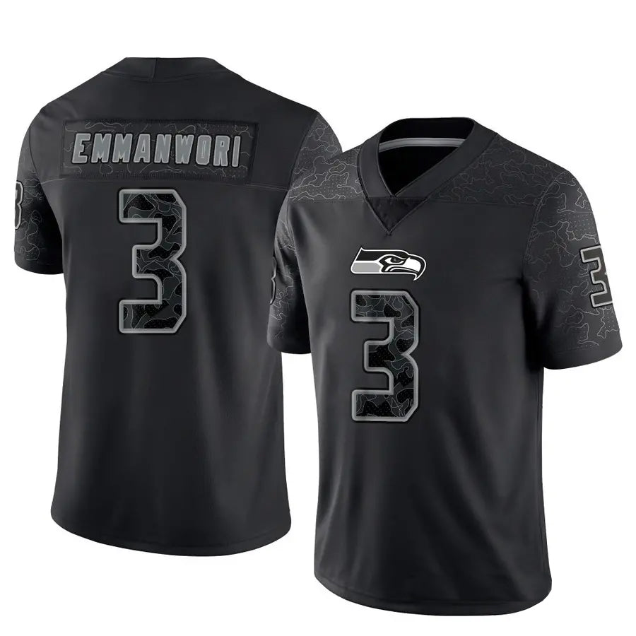 S.Seahawks #3 Nick Emmanwori Player Black RFLCTV Limited Football Jerseys football jersey product view 1