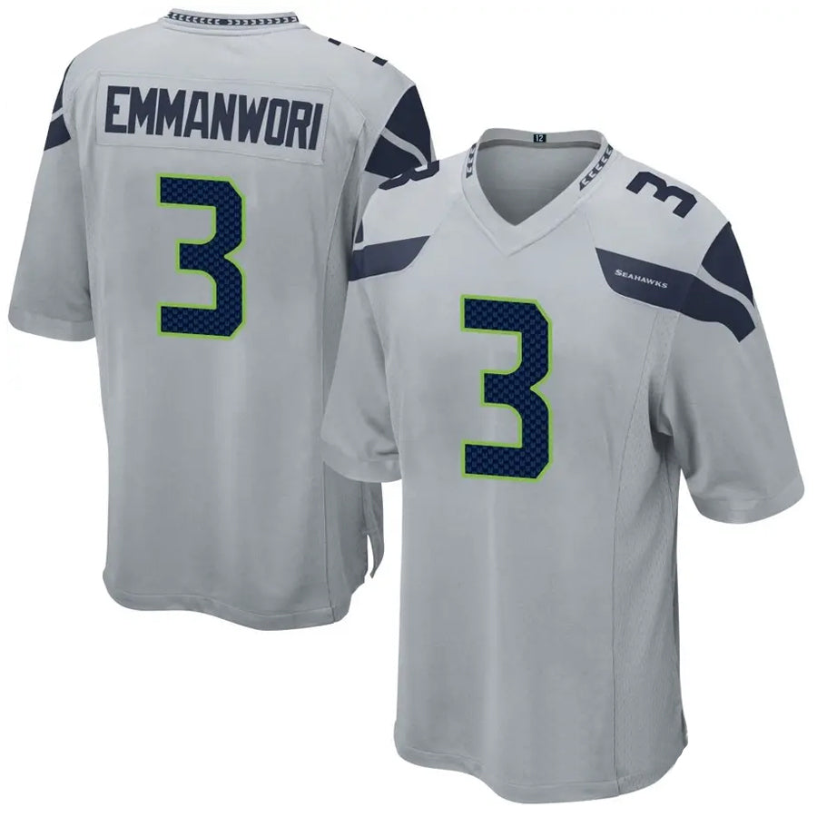S.Seahawks #3 Nick Emmanwori Player Grey Game Football Jerseys football jersey product view 1