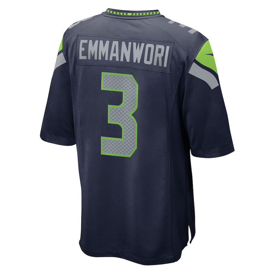 S.Seahawks #3 Nick Emmanwori Player Navy Home Game Football Jerseys football jersey product view 1
