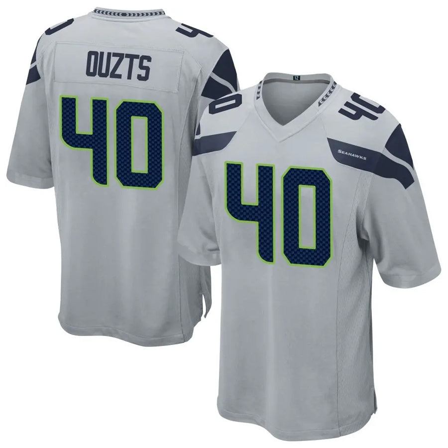 S.Seahawks #40 Robbie Ouzts Player Grey Game Football Jerseys football jersey product view 1