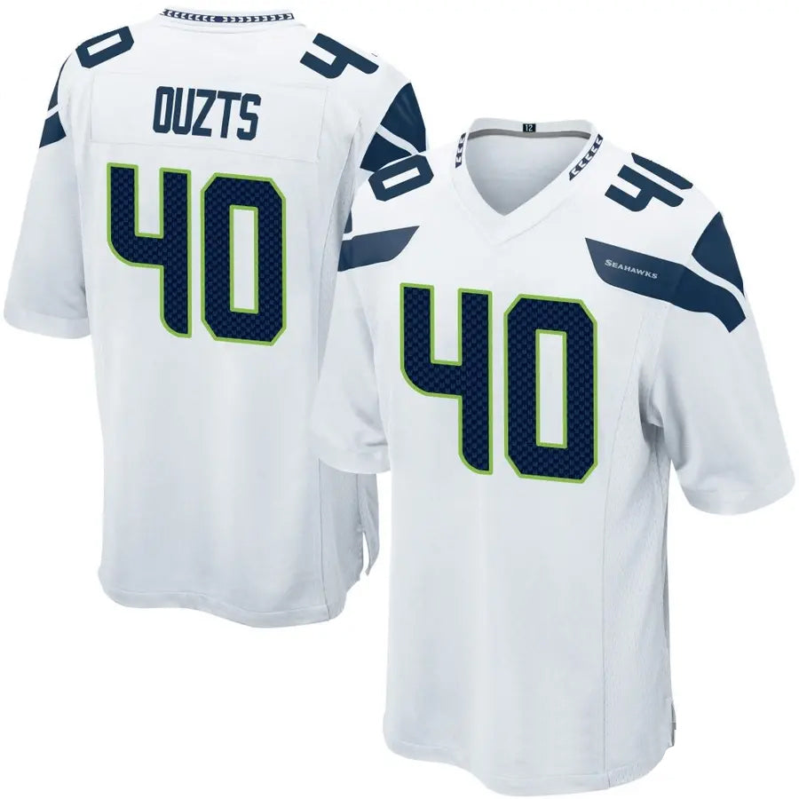 S.Seahawks #40 Robbie Ouzts Player White Home Game Football Jerseys football jersey product view 1