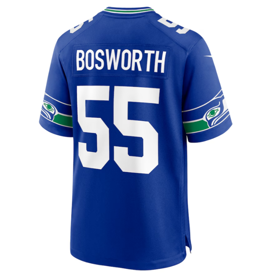 #55 Brian Bosworth Player S.Seahawks Royal Game Football Jerseys football jersey product view 1