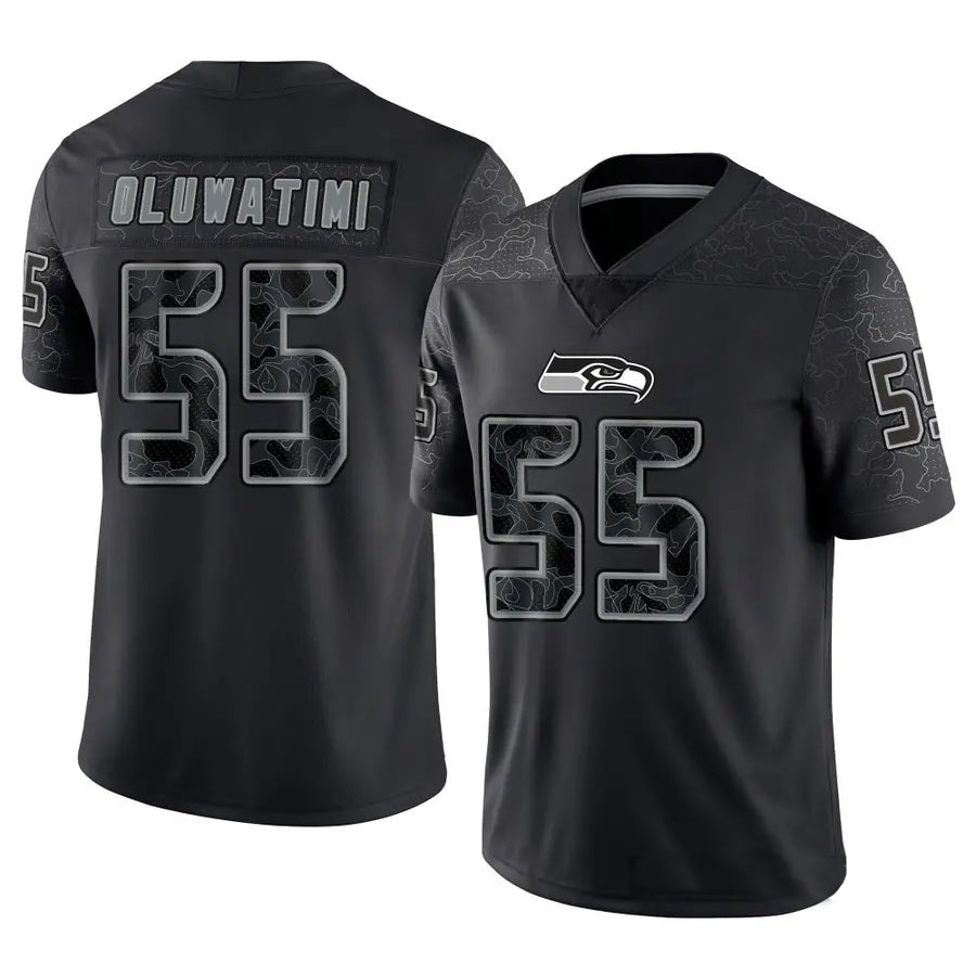 S.Seahawks #55 Olu Oluwatimi Player Black RFLCTV Limited Football Jerseys football jersey product view 1