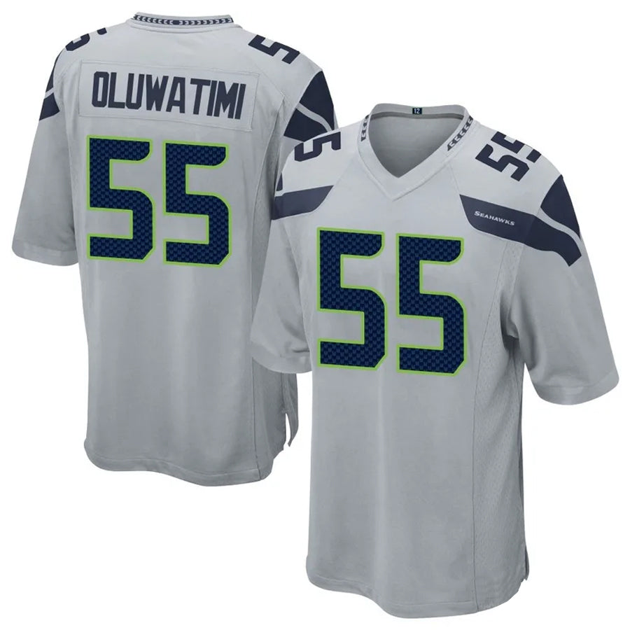 S.Seahawks #55 Olu Oluwatimi Player Gray Game Football Jerseys football jersey product view 1