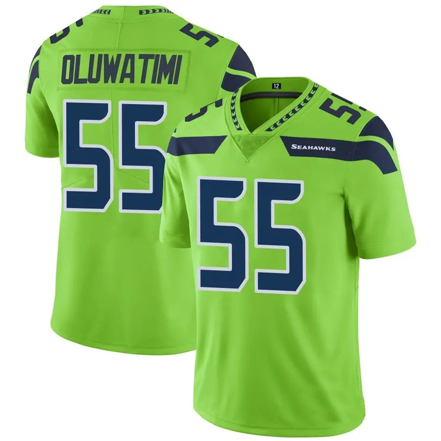 S.Seahawks #55 Olu Oluwatimi Player Green Vapor Limited Football Jerseys football jersey product view 1