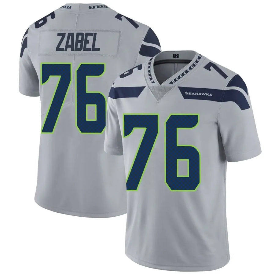 S.Seahawks #76 Grey Zabel Player Gray VaporLimited Football Jerseys football jersey product view 1