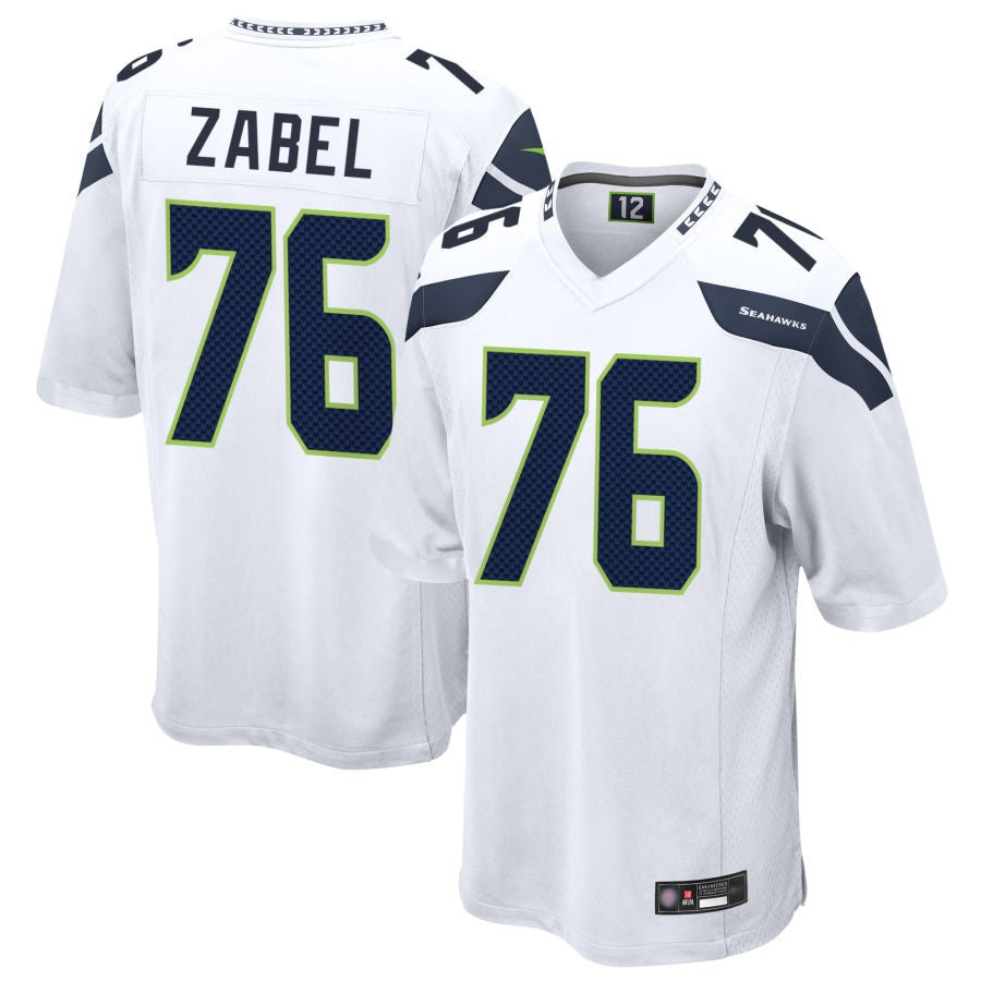 S.Seahawks #76 Grey Zabel Player White Home Game Football Jerseys football jersey product view 1