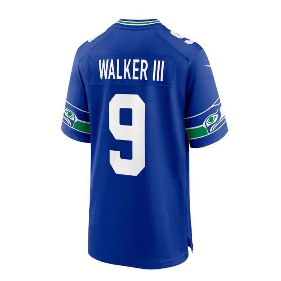 #9 Kenneth Walker III Player S.Seahawks Throwback Game Football Jerseys football jersey product view 1