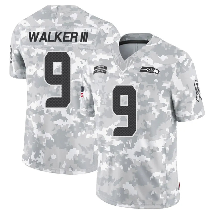 S.Seahawks #9 Kenneth Walker III Player Arctic Camo Salute to Service Limited Football Jerseys football jersey product view 1