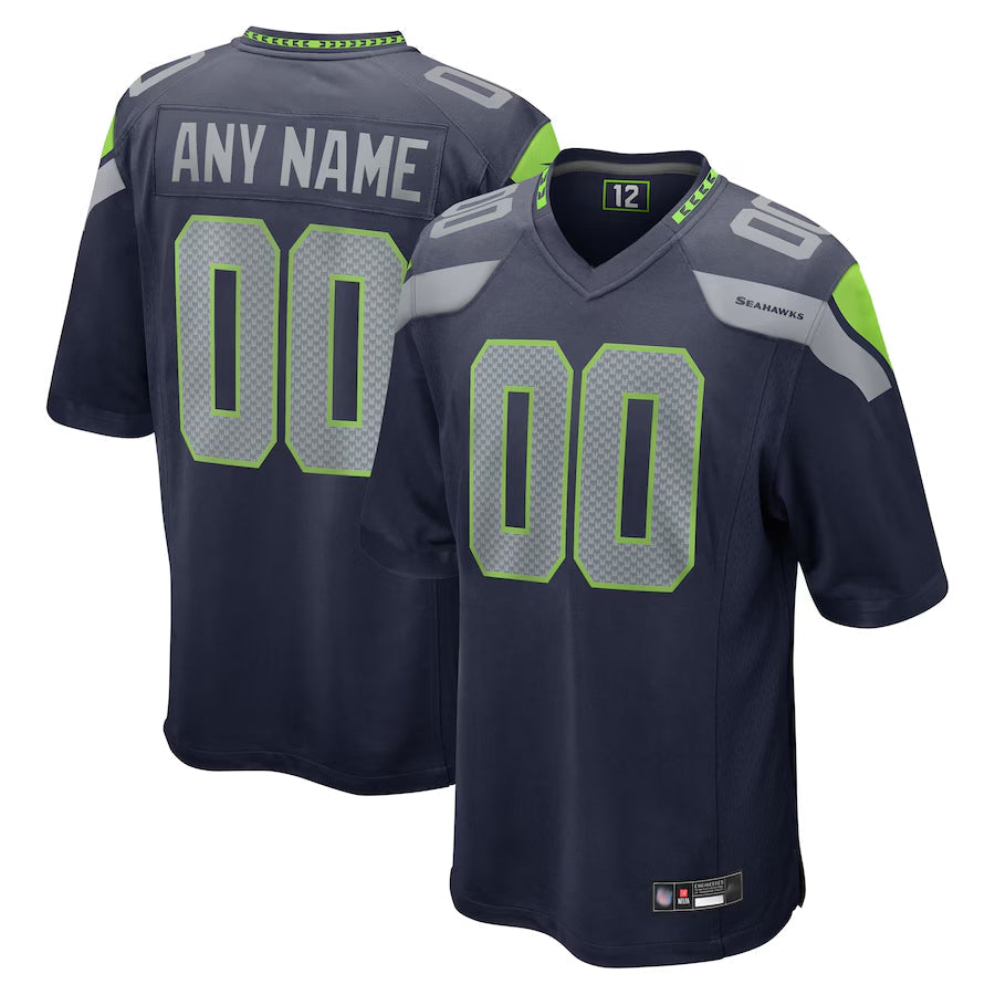 S.Seahawks Home Game Football Jerseys - Navy - Custom football jersey product view 1
