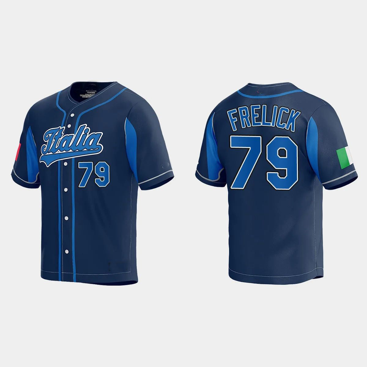 #79 SAL FRELICK ITALY BASEBALL 2023 WORLD BASEBALL CLASSIC JERSEY ¨C ROYAL Stitches Baseball Jerseys baseball jersey product view 1