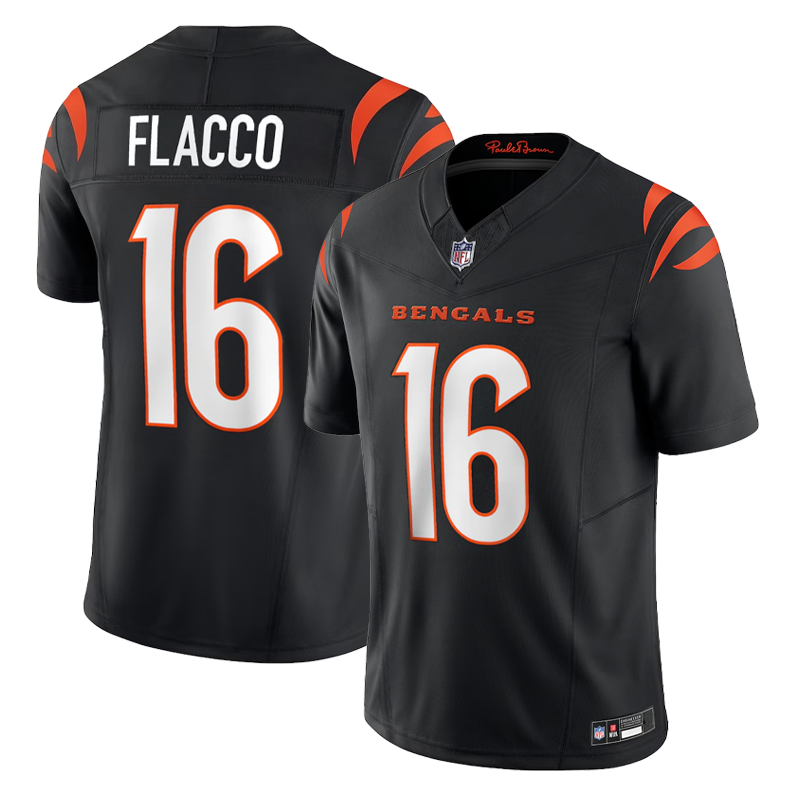 Joe Flacco Cincinnati Bengals Jersey - Black football jersey product view 1