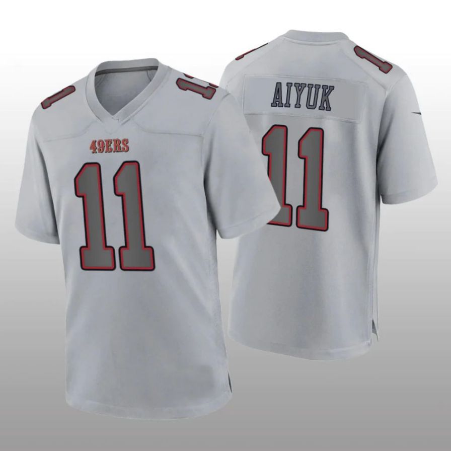 #11 Brandon Aiyuk Player SF.49ers Gray Game Football Jerseys football jersey product view 1