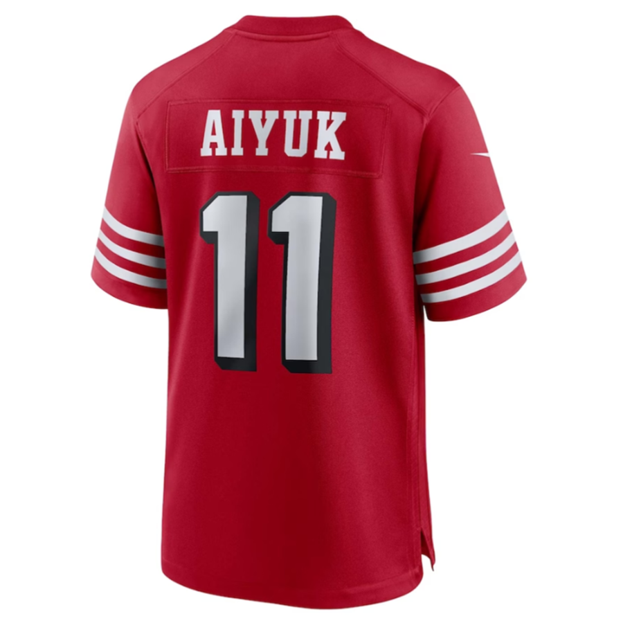 #11 Brandon Aiyuk Player SF.49ers Scarlet Game Football Jerseys football jersey product view 1