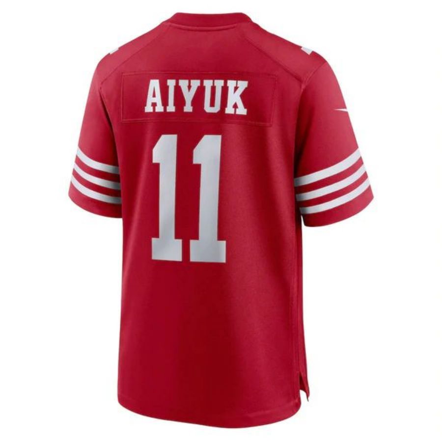 #11 Brandon Aiyuk Player SF.49ers Scarlet Team Game Football Jerseys football jersey product view 1