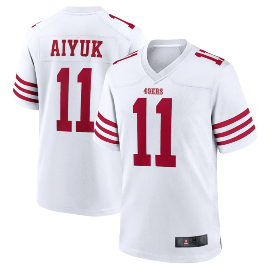 #11 Brandon Aiyuk Player SF.49ers White Game Football Jerseys football jersey product view 2