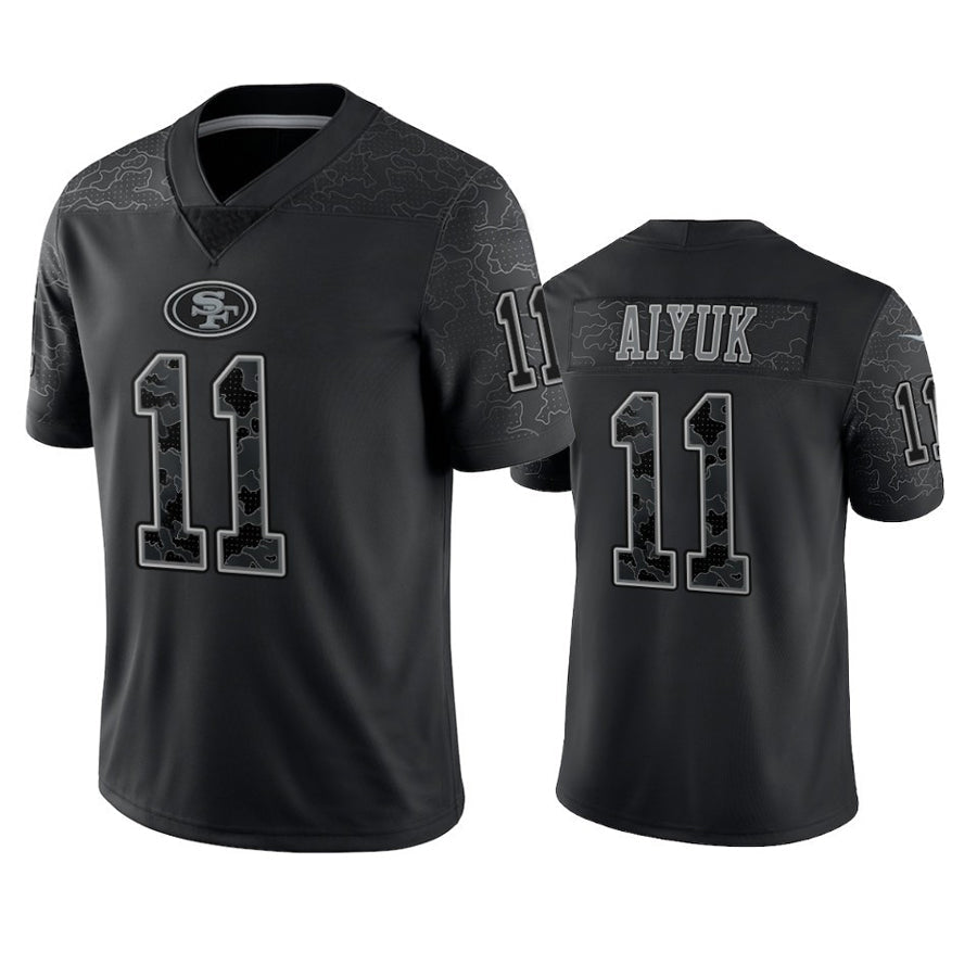 SF.49ers #11 Brandon Aiyuk Player Black RFLCTV Limited Football Jerseys football jersey product view 1