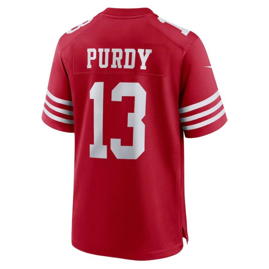 #13 Brock Purdy Player SF.49ers Scarlet Game Football Jerseys football jersey product view 1