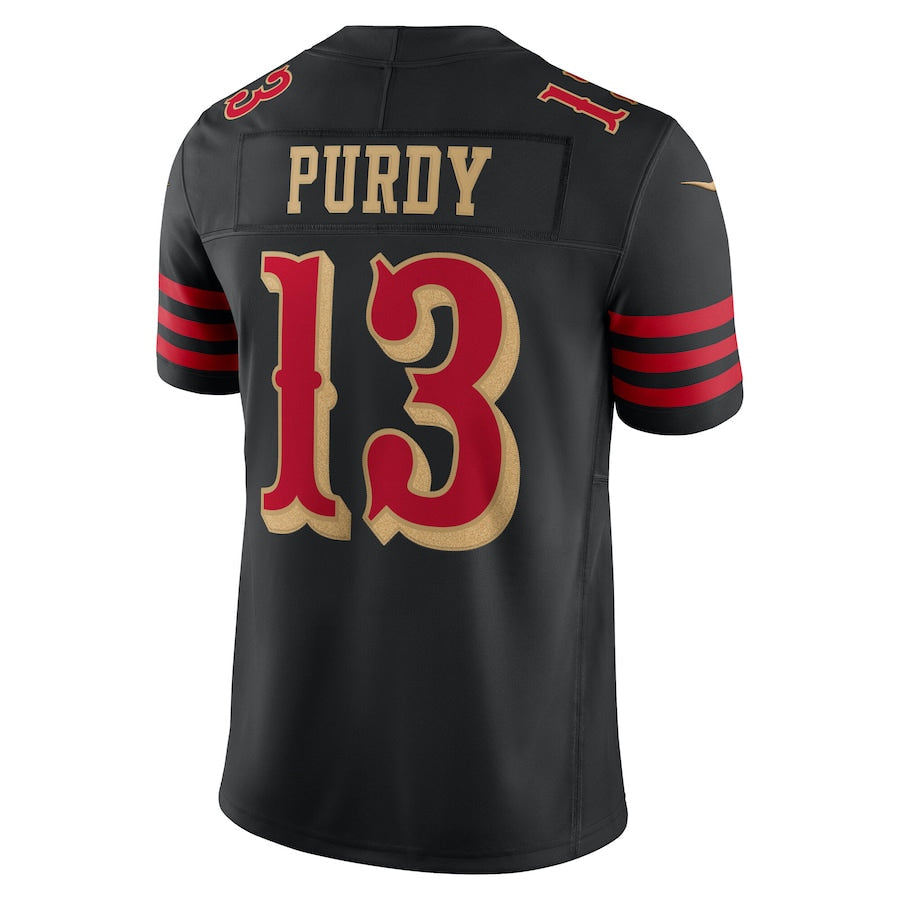 SF.49ers #13 Brock Purdy Player Rivalries Vapor Limited Black Football Jerseys football jersey product view 1