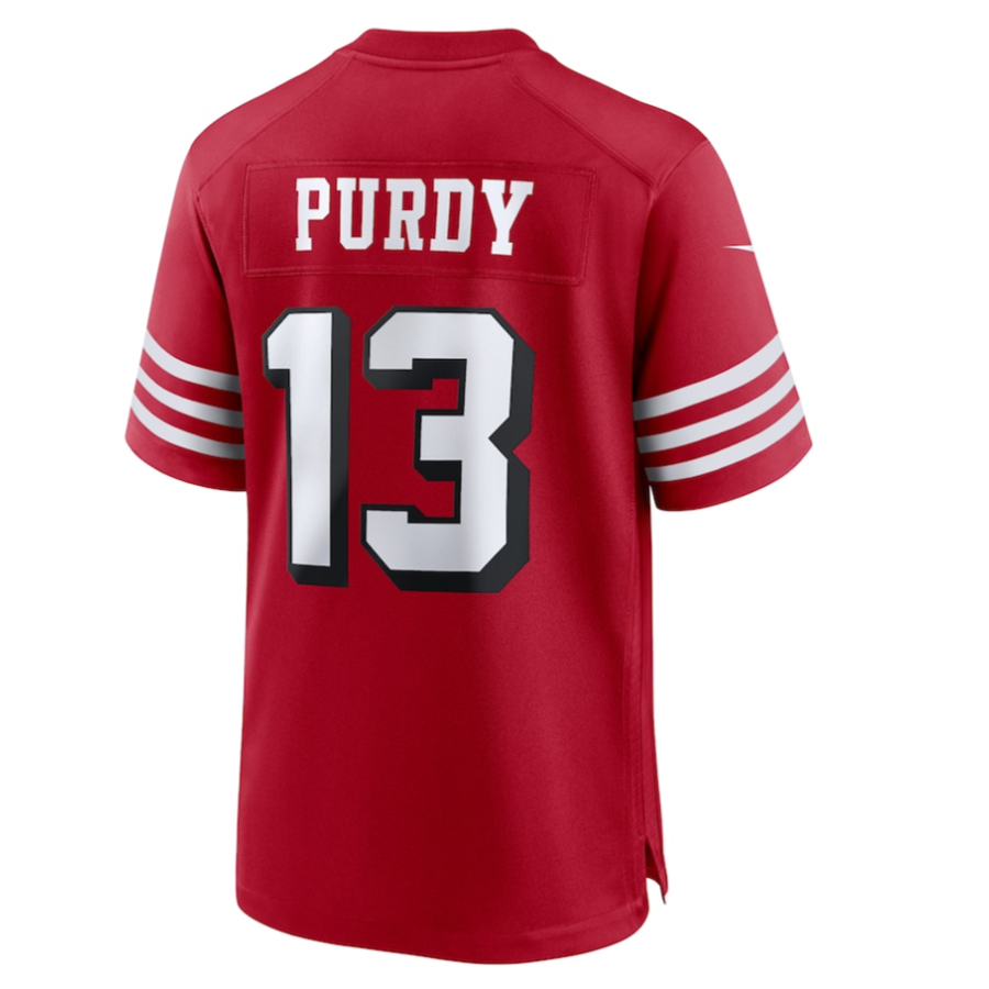 SF.49ers #13 Brock Purdy Player Scarlet Alternate Game Football Jerseys football jersey product view 1