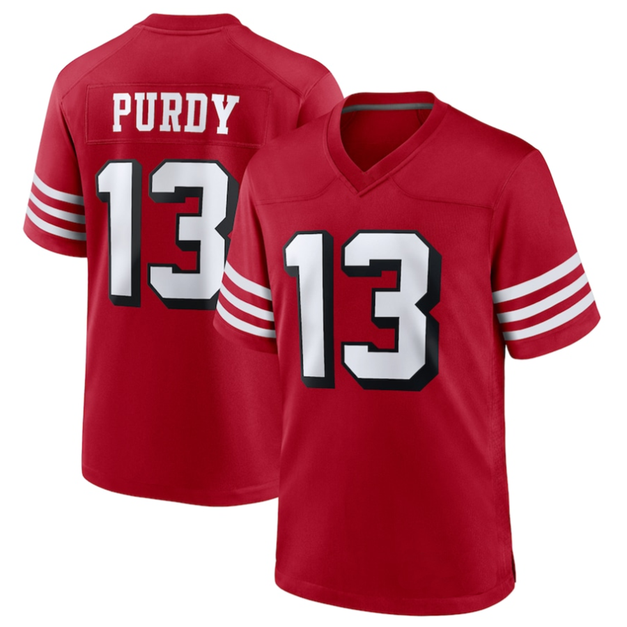 SF.49ers #13 Brock Purdy Player Scarlet Alternate Game Football Jerseys football jersey product view 2