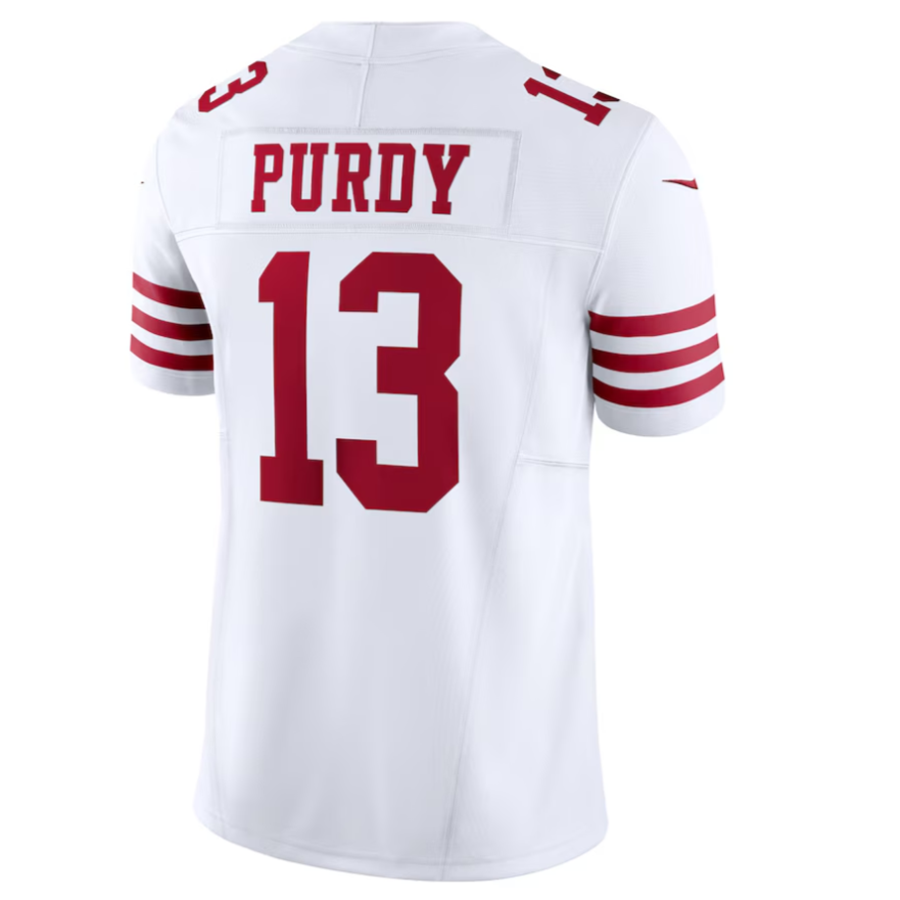 SF.49ers #13 Brock Purdy Playre White Vapor F.U.S.E. Limited Football Jerseys football jersey product view 1