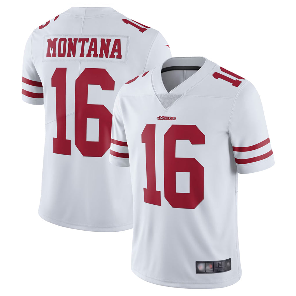 SF.49ers #16 Joe Montana Player Vapor Untouchable Limited Throwback White Football Jerseys football jersey product view 1
