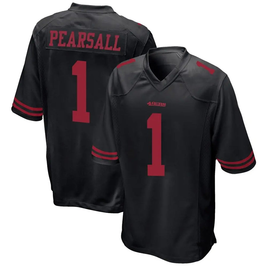 SF.49ers #1 Ricky Pearsall Player Black Game Football Jerseys football jersey product view 1