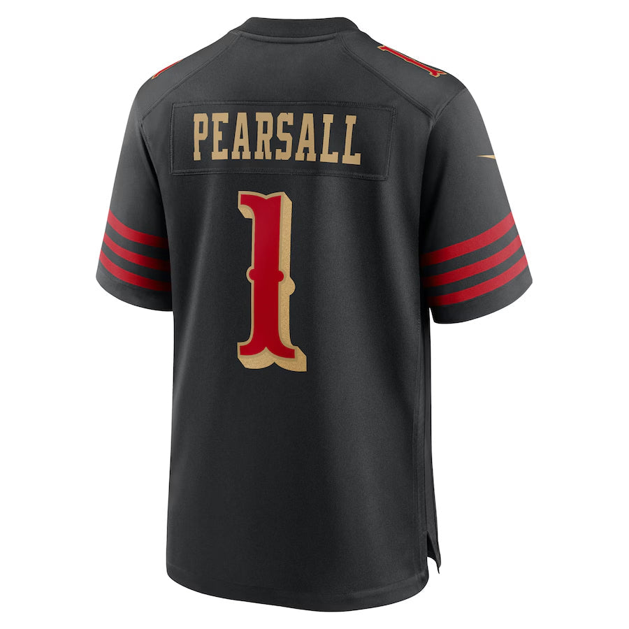 SF.49ers #1 Ricky Pearsall Player Rivalries Collection Black Game Football Jerseys football jersey product view 1