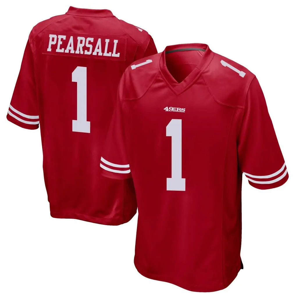 SF.49ers #1 Ricky Pearsall Player Scarlet Game Football Jerseys football jersey product view 1